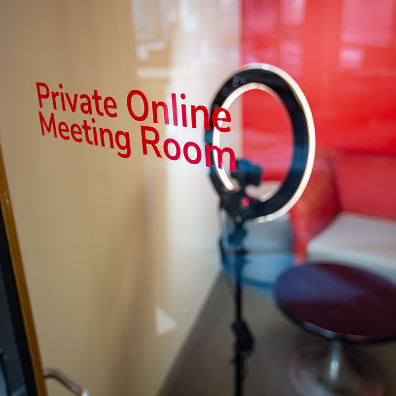 View into private online meeting room