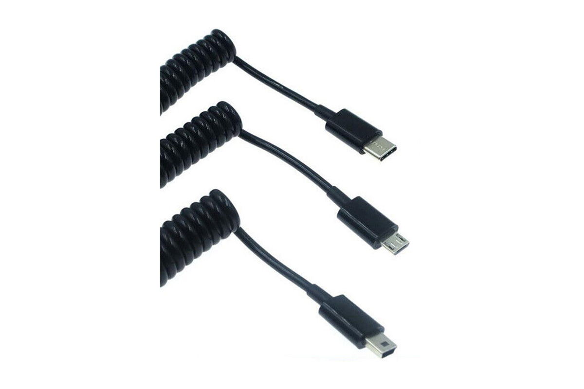 Three different USB connector types