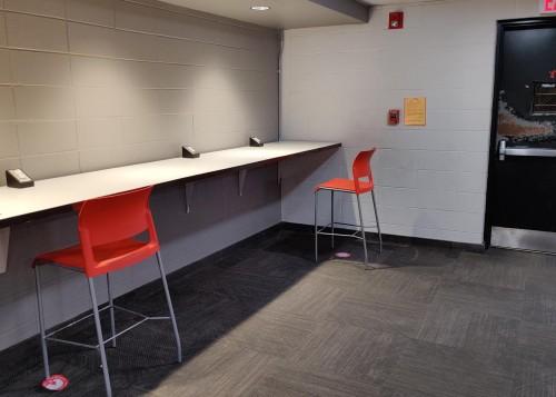 Counter height seating and power